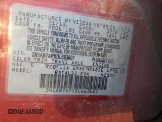 2013 Nissan Sentra SR z VIN 3N1AB7APXDL663607, wystawiony jako Copart lot #87771005 z przebiegiem 227 132 mil mil oraz Czysty tytuł • Clean title. Historia ofert i sprzedaży dostępna na DreamBid. Obrazek 12.