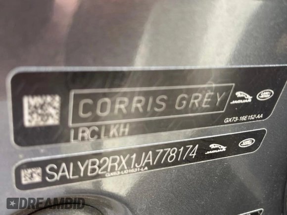2018 Land Rover Range Rover Velar S z VIN SALYB2RX1JA778174, wystawiony jako Copart lot #59567875 z przebiegiem 74 406 mil mil oraz Czysty tytuł • Clean title. Historia ofert i sprzedaży dostępna na DreamBid. Obrazek 10.