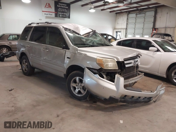2006 Honda Pilot EX with VIN 2HKYF18416H534697, listed as a IAAI auction lot 41715642 with 224,093 mi miles and . Bid and sale history available at DreamBid. Image 1.
