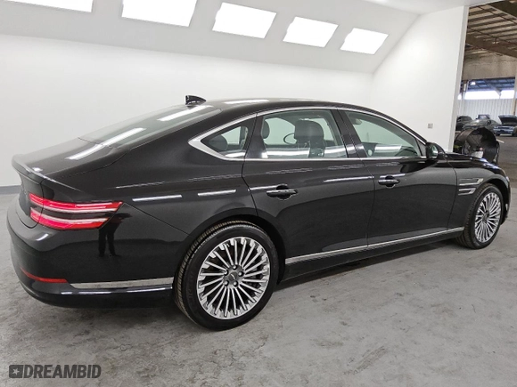 2023 Genesis Electrified G80 with VIN KMTGE4S16PU004345, listed as a Copart auction lot 42004295 with 2,832 mi miles and Clean Title. Bid and sale history available at carsss.com. Image 3.