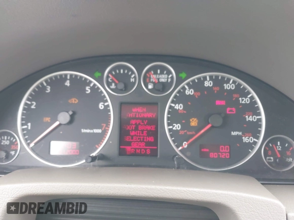 2003 Audi allroad A6 V8 with VIN WA1YD54B83N046581, listed as a IAAI auction lot 41885626 with 80,720 mi miles and . Bid and sale history available at DreamBid. Image 7.