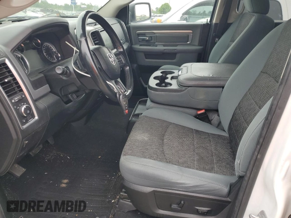 2018 Ram 1500 Lone Star Silver with VIN 1C6RR6LT6JS266013, listed as a Copart auction lot 56895915 with 136,453 mi miles and Salvage title. Bid and sale history available at DreamBid. Image 7.