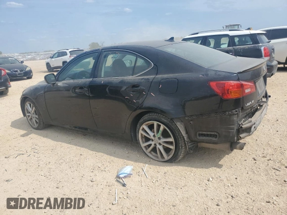 2007 Lexus IS with VIN JTHBK262172045792, listed as a Copart auction lot 52644925 with 186,609 mi miles and Salvage Title. Bid and sale history available at carsss.com. Image 2.