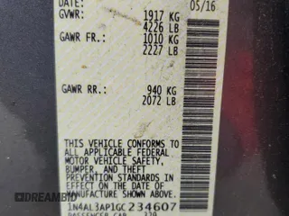 2016 Nissan Altima S z VIN 1N4AL3AP1GC234607, wystawiony jako Copart lot #58851315 z przebiegiem 213 036 mil mil oraz Czysty tytuł • Clean title. Historia ofert i sprzedaży dostępna na DreamBid. Obrazek 12.