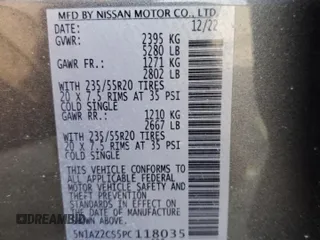 2023 Nissan Murano SL z VIN 5N1AZ2CS5PC118035, wystawiony jako Copart lot #48243235 z przebiegiem 20 447 mil mil oraz Szkoda całkowita • Salvage title. Historia ofert i sprzedaży dostępna na DreamBid. Obrazek 15.