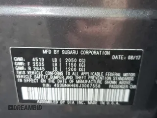 2018 Subaru Legacy Premium with VIN 4S3BNAH66J3007558, listed as a Copart auction lot 39018804 with 28,116 mi miles. Bid and sale history available at carsss.com. Image 12.