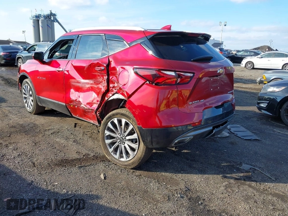 2022 Chevrolet Blazer Premier with VIN 3GNKBLR40NS163877, listed as a IAAI auction lot 41249191 with 22,235 mi miles and . Bid and sale history available at DreamBid. Image 3.
