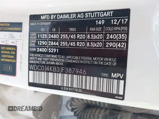 2018 Mercedes-Benz GLC with VIN WDC0J4KB3JF387946, listed as a IAAI auction lot 41494182 with 75,149 mi miles. Bid and sale history available at carsss.com. Image 9.