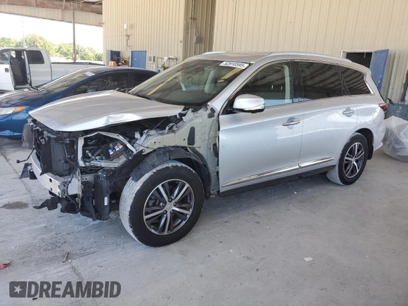 2019 Infiniti QX60 LUXE with VIN 5N1DL0MN1KC530747, listed as a Copart auction lot 52910595 with 52,566 mi miles and Salvage Title. Bid and sale history available at carsss.com. Image 1.