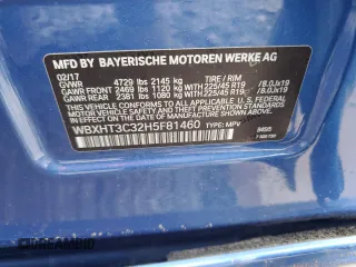 2017 BMW X1 xDrive28i with VIN WBXHT3C32H5F81460, listed as a Copart auction lot 55998515 with 123,853 mi miles and Salvage title. Bid and sale history available at DreamBid. Image 12.