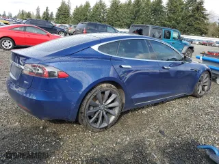 2016 Tesla Model S 90D with VIN 5YJSA1E24GF172713, listed as a Copart auction lot 50810655 with 61,156 mi miles and Salvage Title. Bid and sale history available at carsss.com. Image 3.