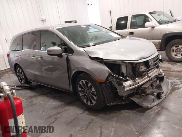 2024 Honda Odyssey EX-L with VIN 5FNRL6H6XRB050493, listed as a IAAI auction lot 41805653 with 13,001 mi miles and . Bid and sale history available at DreamBid. Image 1.