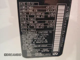 2021 Infiniti QX50 Luxe z VIN 3PCAJ5BA1MF120269, wystawiony jako Copart lot #58156515 z przebiegiem 65 464 mil mil oraz Szkoda całkowita • Salvage title. Historia ofert i sprzedaży dostępna na DreamBid. Obrazek 13.