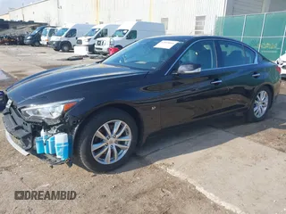 2014 Infiniti Q50 Sport with VIN JN1BV7AR2EM705059, listed as a IAAI auction lot 42019066 with 61,012 mi miles and . Bid and sale history available at carsss.com. Image 2.