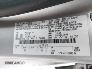 2015 Ford Fiesta S with VIN 3FADP4AJ0FM145594, listed as a IAAI auction lot 42368055 with 142,169 mi miles and . Bid and sale history available at DreamBid. Image 9.