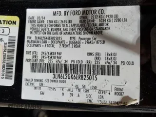 2014 Lincoln MKZ with VIN 3LN6L2GK6ER825015, listed as a Copart auction lot 53108575 with 0 mi miles and Salvage Title. Bid and sale history available at carsss.com. Image 12.