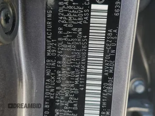 2022 Toyota Camry SE z VIN 4T1T11AKXNU626554, wystawiony jako Copart lot #58643315 z przebiegiem 49 490 mil mil oraz Szkoda całkowita • Salvage title. Historia ofert i sprzedaży dostępna na DreamBid. Obrazek 12.