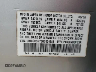 2016 Honda Fit EX z VIN JHMGK5H76GS004686, wystawiony jako Copart lot #60677275 z przebiegiem 180 596 mil mil oraz Szkoda całkowita • Salvage title. Historia ofert i sprzedaży dostępna na DreamBid. Obrazek 12.