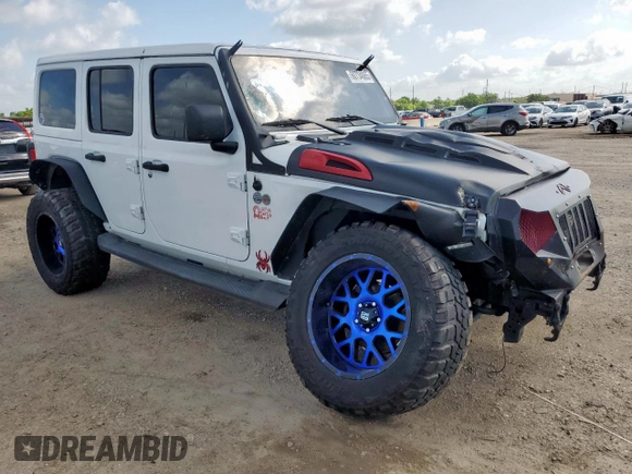 2019 Jeep Wrangler Unlimited Sahara z VIN 1C4HJXEG3KW635681, wystawiony jako Copart lot #60734065 z przebiegiem 75 020 mil mil oraz Szkoda całkowita • Salvage title. Historia ofert i sprzedaży dostępna na DreamBid. Obrazek 4.