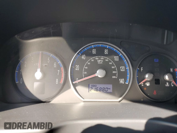 2007 Hyundai Santa Fe GLS with VIN 5NMSG13D27H036016, listed as a Copart auction lot 58763905 with 216,880 mi miles and Clean title. Bid and sale history available at DreamBid. Image 9.