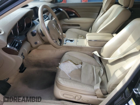 2008 Acura RL Technology with VIN JH4KB16608C000125, listed as a Copart auction lot 89152445 with 158,681 mi miles and Salvage Title. Bid and sale history available at DreamBid. Image 7.