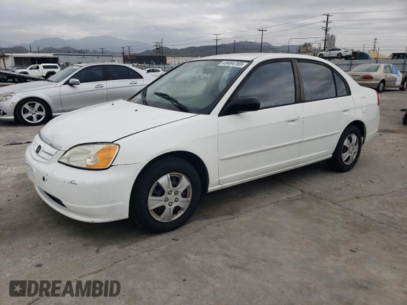 2003 Honda Civic LX with VIN 2HGES16553H586222, listed as a Copart auction lot 49484765 with 133,106 mi miles and Clean Title. Bid and sale history available at carsss.com. Image 1.