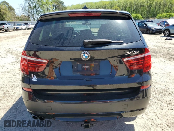 2014 BMW X3 xDrive28i with VIN 5UXWX9C52E0D22262, listed as a Copart auction lot 52397365 with 134,615 mi miles and Salvage Title. Bid and sale history available at DreamBid. Image 6.