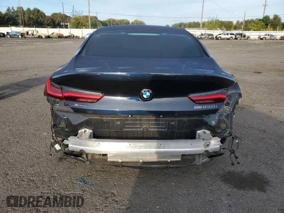 2020 BMW 8 Series M850i with VIN WBAGV8C02LCD71173, listed as a Copart auction lot 72638434 with 43,307 mi miles and Salvage Title. Bid and sale history available at DreamBid. Image 6.