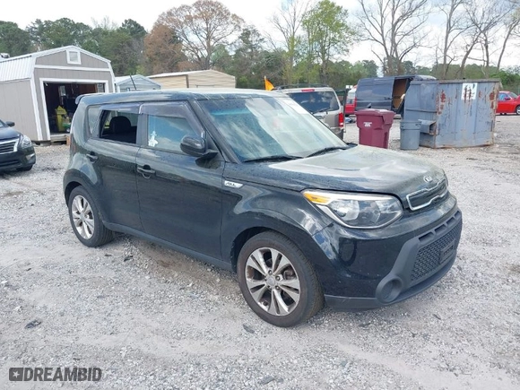 2015 Kia Soul + with VIN KNDJP3A50F7794770, listed as a IAAI auction lot 41966250 with 124,150 mi miles. Bid and sale history available at carsss.com. Image 1.