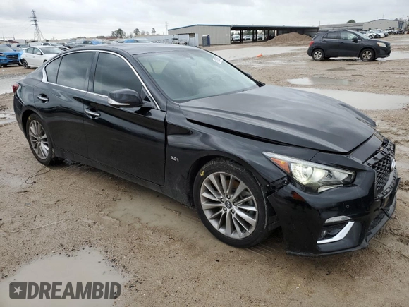 2018 Infiniti Q50 Luxe with VIN JN1EV7APXJM361910, listed as a Copart auction lot 45209005 with 78,544 mi miles and Clean title. Bid and sale history available at DreamBid. Image 4.