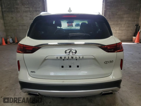 2020 Infiniti QX50 Luxe with VIN 3PCAJ5M3XLF112054, listed as a Copart auction lot 58483235 with 49,815 mi miles and Salvage title. Bid and sale history available at DreamBid. Image 6.
