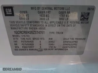 2014 Chevrolet Silverado 1500 LT with VIN 1GCRCREH2EZ374761, listed as a IAAI auction lot 41802782 with 132,379 mi miles. Bid and sale history available at carsss.com. Image 9.