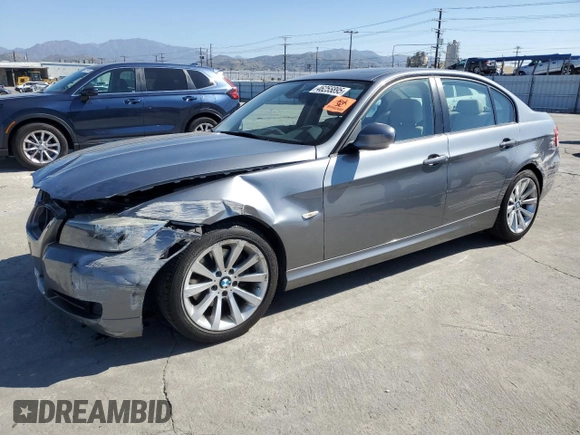2011 BMW 3 Series 328i with VIN WBAPH5C5XBA447327, listed as a Copart auction lot 46255895 with 87,150 mi miles and Salvage Title. Bid and sale history available at carsss.com. Image 1.