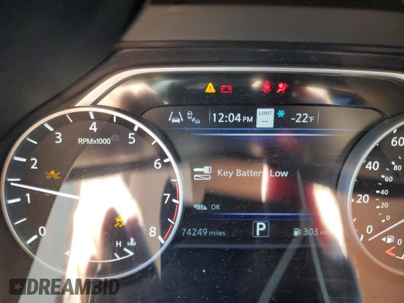 2021 Nissan Murano SL with VIN 5N1AZ2CS1MC116665, listed as a Copart auction lot 89251285 with 74,249 mi miles and Salvage Title. Bid and sale history available at DreamBid. Image 9.