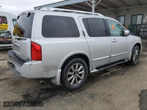 2008 Infiniti QX56 with VIN 5N3AA08D78N908987, listed as a Copart auction lot 53823375 with 124,422 mi miles and Clean Title. Bid and sale history available at carsss.com. Image 3.