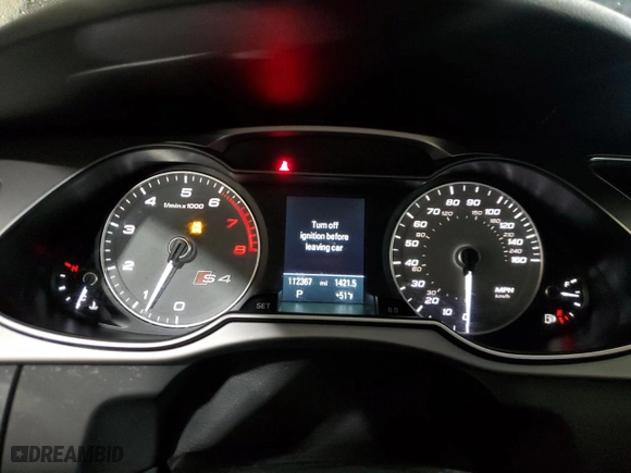 2014 Audi S4 Premium Plus with VIN WAUBGAFL5EA148901, listed as a Copart auction lot 50371735 with 112,367 mi miles and Salvage Title. Bid and sale history available at carsss.com. Image 9.