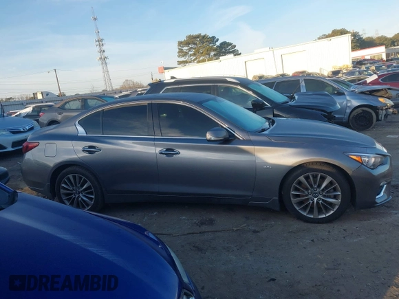 2018 Infiniti Q50 3.0t Luxe with VIN JN1EV7AR4JM432777, listed as a IAAI auction lot 41445123 with 98,621 mi miles. Bid and sale history available at carsss.com. Image 12.