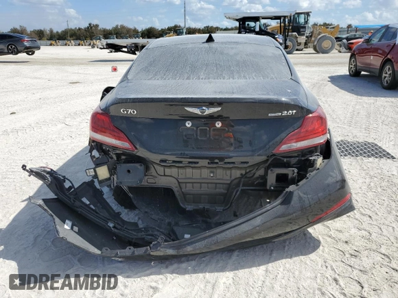 2019 Genesis G70 2.0T Advanced with VIN KMTG44LA9KU015043, listed as a Copart auction lot 77567484 with 80,635 mi miles and Salvage Title. Bid and sale history available at carsss.com. Image 6.
