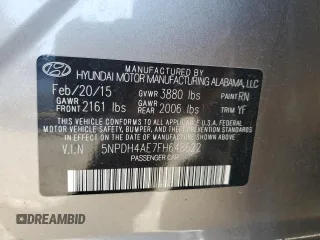 2015 Hyundai Elantra SE с VIN 5NPDH4AE7FH648622, выставлен на аукционе Copart как лот 50572715 с пробегом 76 807 миль миль и Списание • Salvage title. История ставок и продаж доступна на DreamBid. Изображение 12.