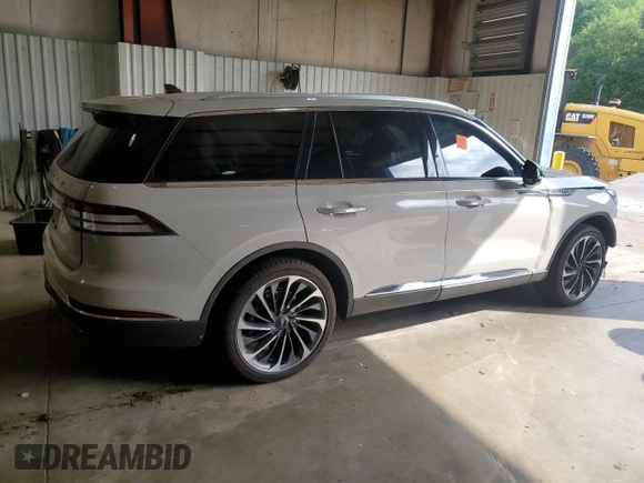 2021 Lincoln Aviator Reserve with VIN 5LM5J7XC9MGL13856, listed as a Copart auction lot 53813935 with 56,816 mi miles and Salvage title. Bid and sale history available at DreamBid. Image 3.
