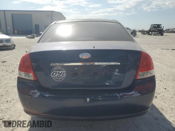 2007 Kia Spectra EX with VIN KNAFE121875467541, listed as a Copart auction lot 76845204 with 185,017 mi miles and Clean Title. Bid and sale history available at carsss.com. Image 6.