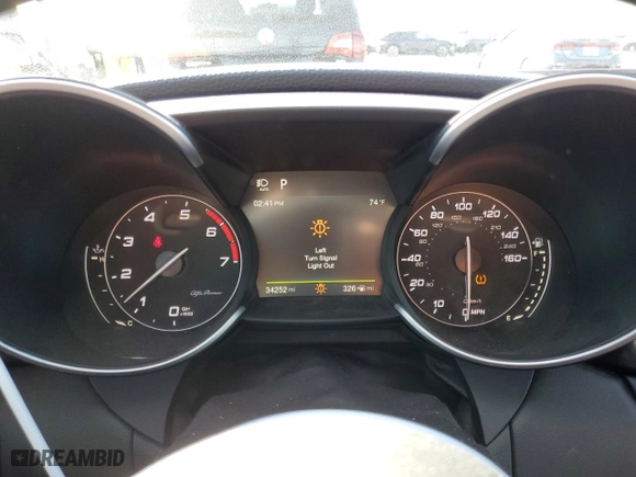 2018 Alfa Romeo Giulia Ti with VIN ZARFAECN2J7598649, listed as a Copart auction lot 45767985 with 34,252 mi miles and Salvage Title. Bid and sale history available at carsss.com. Image 9.