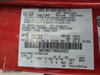2006 Mercury Milan with VIN 3MEFM07196R624321, listed as a Copart auction lot 72612934 with 142,340 mi miles and Salvage Title. Bid and sale history available at carsss.com. Image 12.