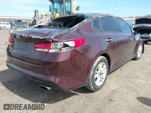 2018 Kia Optima LX with VIN 5XXGT4L33JG207050, listed as a IAAI auction lot 41857645 with 143,707 mi miles and . Bid and sale history available at DreamBid. Image 4.