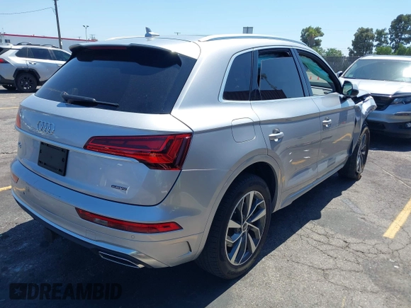 2022 Audi Q5 S line Premium Plus with VIN WA1EAAFY2N2056520, listed as a IAAI auction lot 42531917 with Not provided miles and . Bid and sale history available at DreamBid. Image 4.