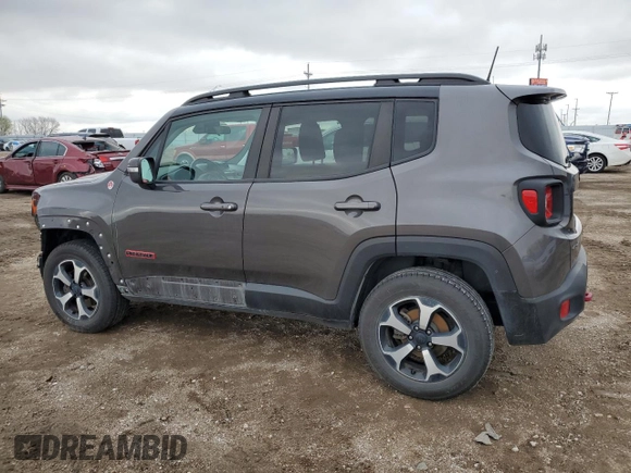 2020 Jeep Renegade Trailhawk z VIN ZACNJBC19LPL42478, wystawiony jako Copart lot #55299935 z przebiegiem 42 355 mil mil oraz Szkoda całkowita • Salvage title. Historia ofert i sprzedaży dostępna na DreamBid. Obrazek 2.
