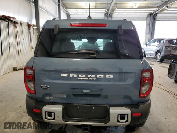 2025 Ford Bronco Sport Big Bend with VIN 3FMCR9BNXSRE15003, listed as a Copart auction lot 57883405 with 4,174 mi miles and Salvage title. Bid and sale history available at DreamBid. Image 6.