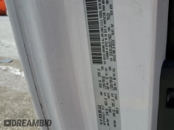 2018 Ram ProMaster Cargo with VIN 3C6URVJG8JE114621, listed as a Copart auction lot 55064445 with Not Provided miles and Clean Title. Bid and sale history available at DreamBid. Image 14.
