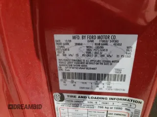 2010 Ford F-150 XL with VIN 1FTFW1EV6AFB25487, listed as a Copart auction lot 55269255 with 206,382 mi miles and Salvage Title. Bid and sale history available at DreamBid. Image 12.