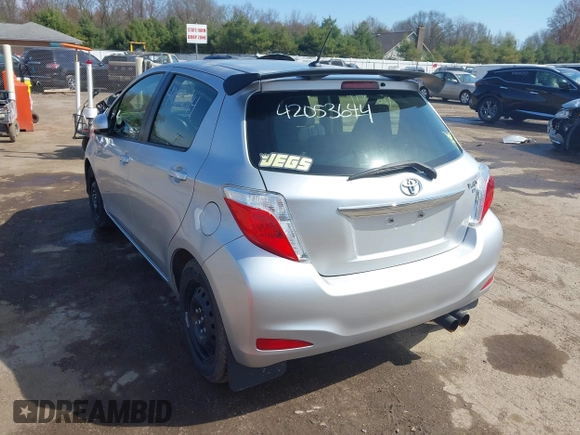 2012 Toyota Yaris L with VIN JTDKTUD32CD527322, listed as a IAAI auction lot 42053644 with 115,444 mi miles and . Bid and sale history available at carsss.com. Image 3.